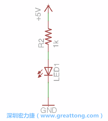 如圖所示放置一個開關（switch）、10K電阻器（10k resistor）和0.1μF的電容（0.1μF capacitor），并把開關的一端連到接地端上。
