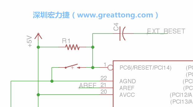 很多PCB設計者的設計不符合人體工學，他們使用很小的按鈕、不方便的元件配置和難以解讀的標簽，千萬不要變成這樣！這次我們的設計有一個大小合適的重置按鈕（reset button）和可以清楚辨認是否已經(jīng)接上電源的LED指示燈。