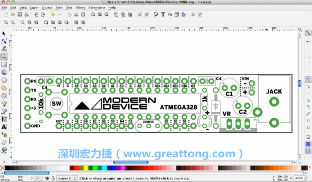 既然你有一個(gè)以電路板為背景的清晰影像了，使用向量工具將要絲印的圖像畫在上面吧，下面有一個(gè)例子。