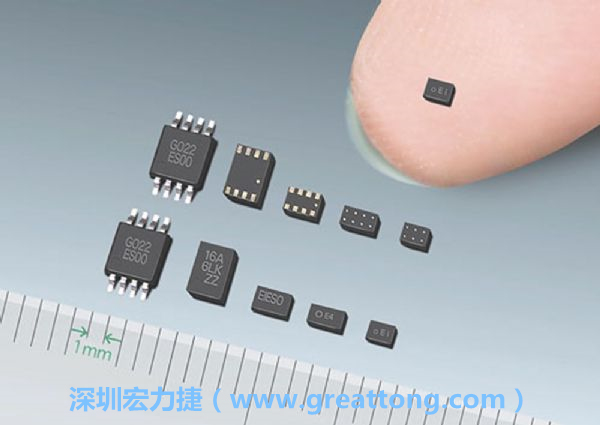 常規(guī)IC與WLP制作的封裝設(shè)計(jì)元件，尺寸有極大的差異，WLP僅需晶粒尺寸就有相同的電氣特性。