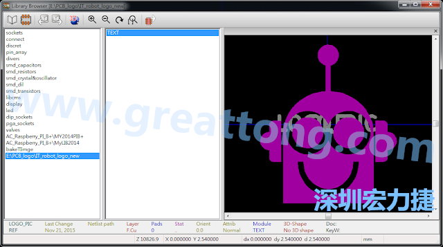 目前這個Library IT_robot_logo_new.mod 只有一個footprint。如何增加更多footprint 到這個library 中呢?